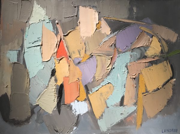 André Lanskoy, Sans titre, 1962, huile sur toile, 24,2 x 73,5 cm, courtesy galerie Arnoux, Paris 