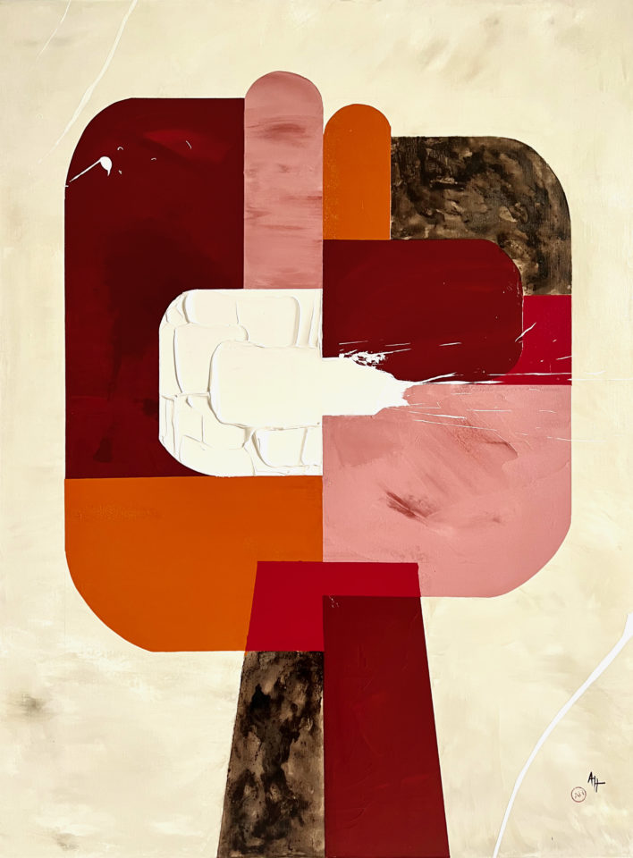 Aude Herlédan (French, b. 1966), To be moved -2022, Techniques mixtes sur toile - encadrement en chêne brun - 130 x 97 cm, ©1831 Art Gallery