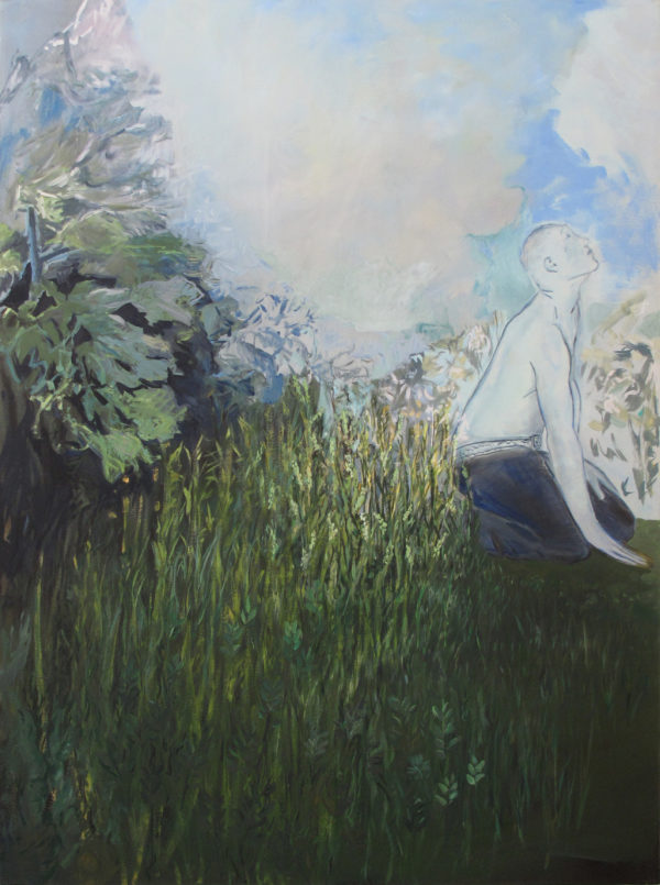 Jérôme dans le désert, Jocelyne Clémente, 2010, huile sur toile, 192 x 130 cm - Ricardo Fernandes