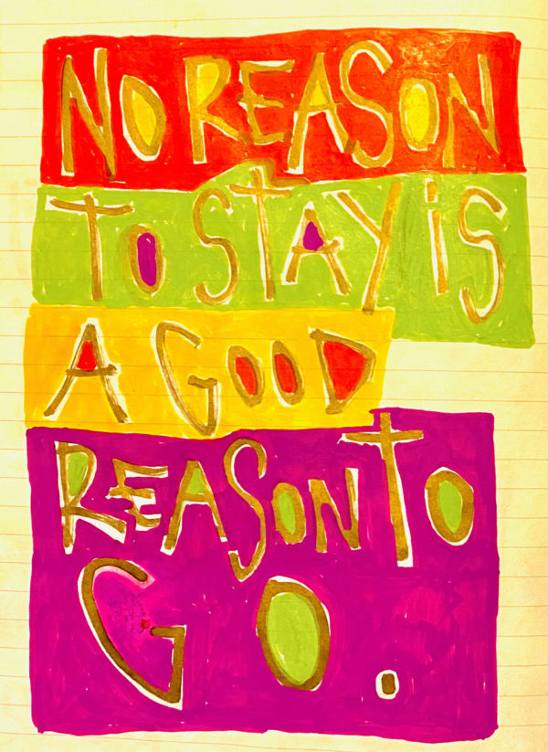 Aurèle, No reason to stay, 2020, Technique mixte sur papier, © Youri Vincy