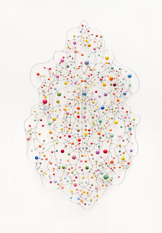 Antoine Petel, 2021, Grande homéostasie, inox, époxy, pigments, acrylique, 172 x 104cm