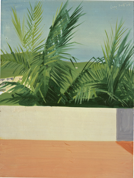 Alex KATZ Zinhuatenejo Palms. 1980. Huile sur masonite. 30 x 22,8 cm