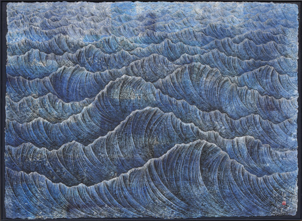 LEE Hyun Joung (1972) Silence, 2022, Muk et pigments coréens sur papier Hanji, 130 x 98 cm