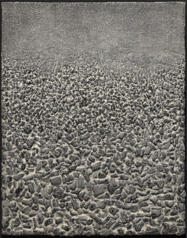 Lee Jin Woo, Untitled, 2024, techniques mixtes sur papier Hanji de lin. 94 x 75 cm