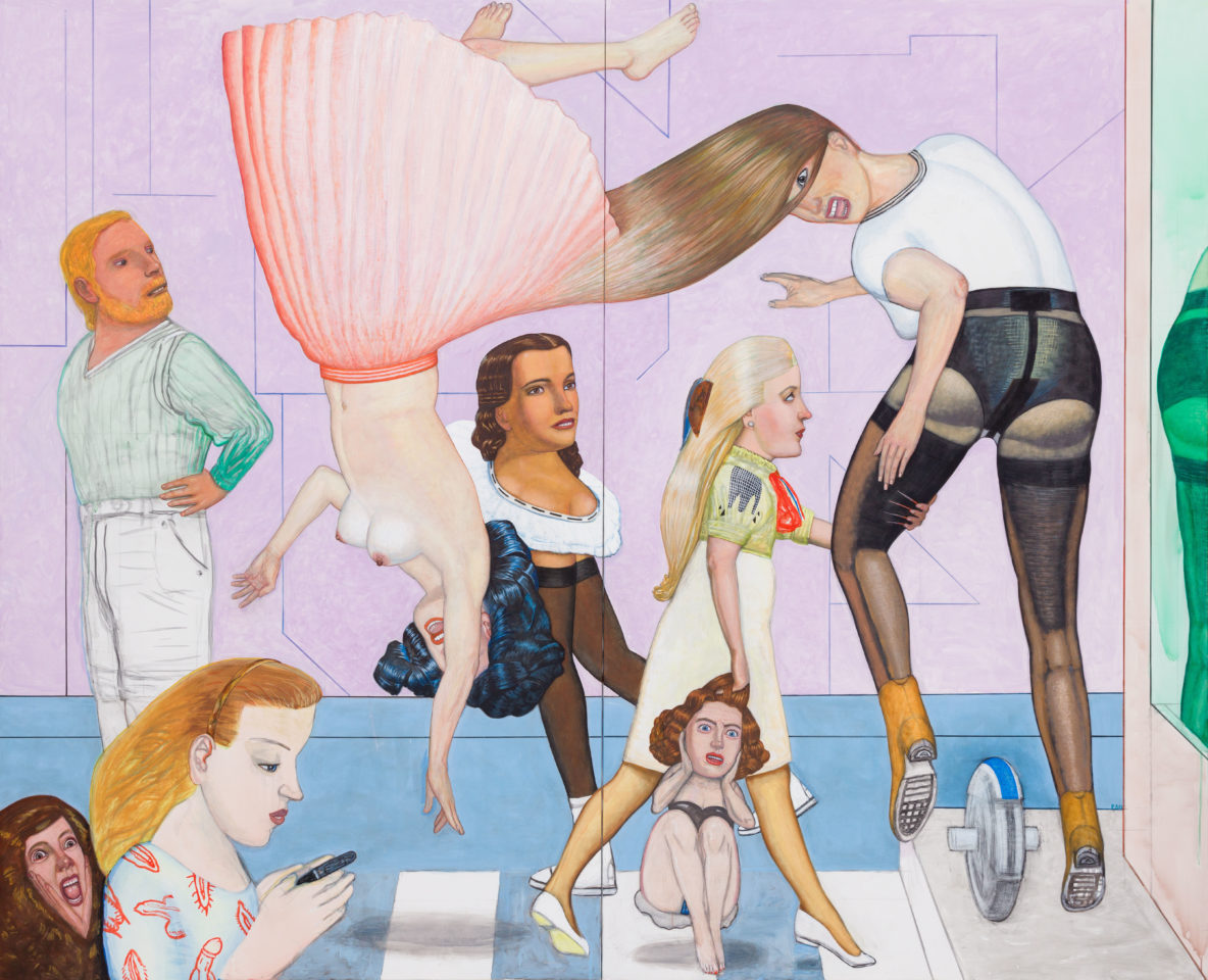 PAT ANDREA, Crosswalk, Huile et caséine sur toile, 260 x 320 cm, dyptique, 2021 - crédit photographique Romain Darnaud