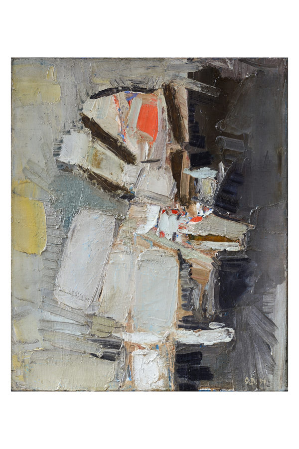 DEBRE Olivier (1920-1999)Composition 1951Huile sur toileMonogrammée et datée en bas à droite, annotée au dos 17-XII-4664X53 cm