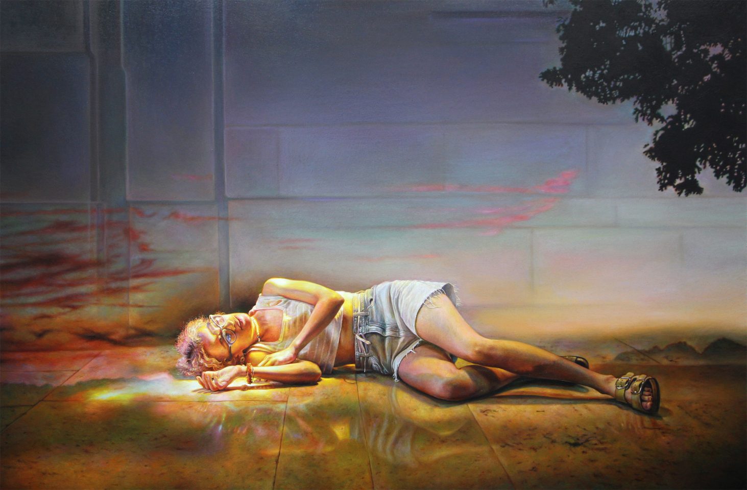 Axel Pahlavi, Poussière de Lumière, 2025, huile sur bois, 64 x 96 cm, Courtesy H Gallery, Paris