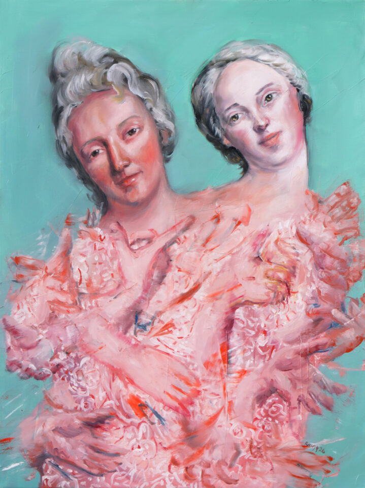 The Two Silences 80 x 60 cm Oil on canvas 2026. Courtesy Galerie Marie Vitoux