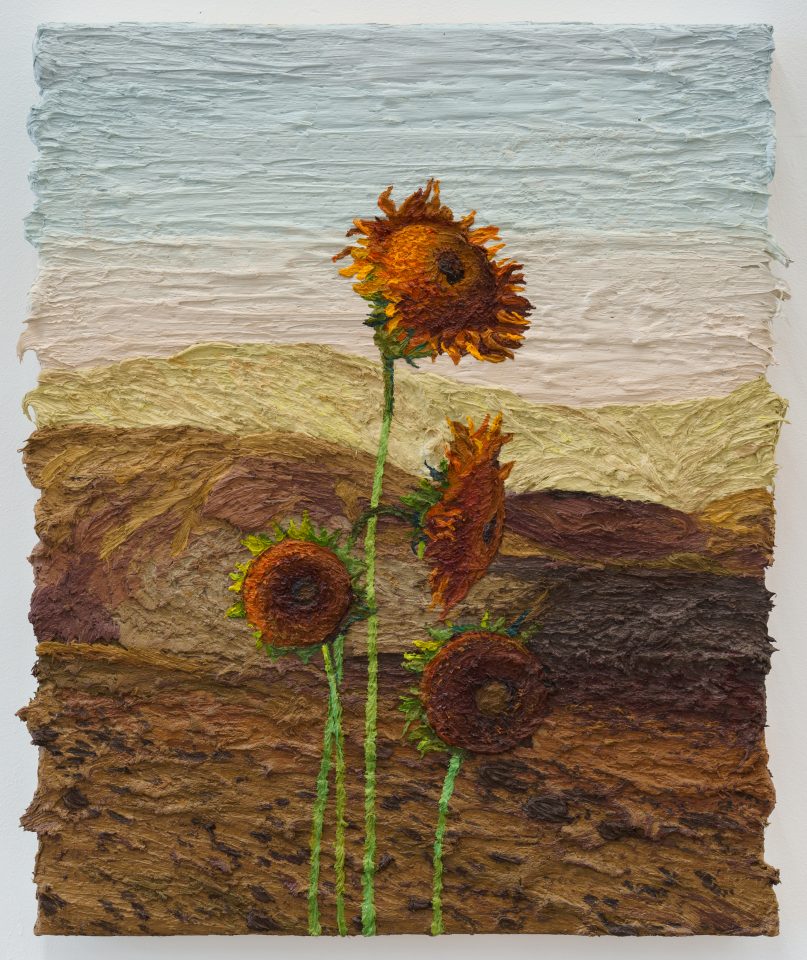 Javier Ruiz Pérez, Girasoles, Oil on canvas, 50 x 40 cm, 2025, Unique