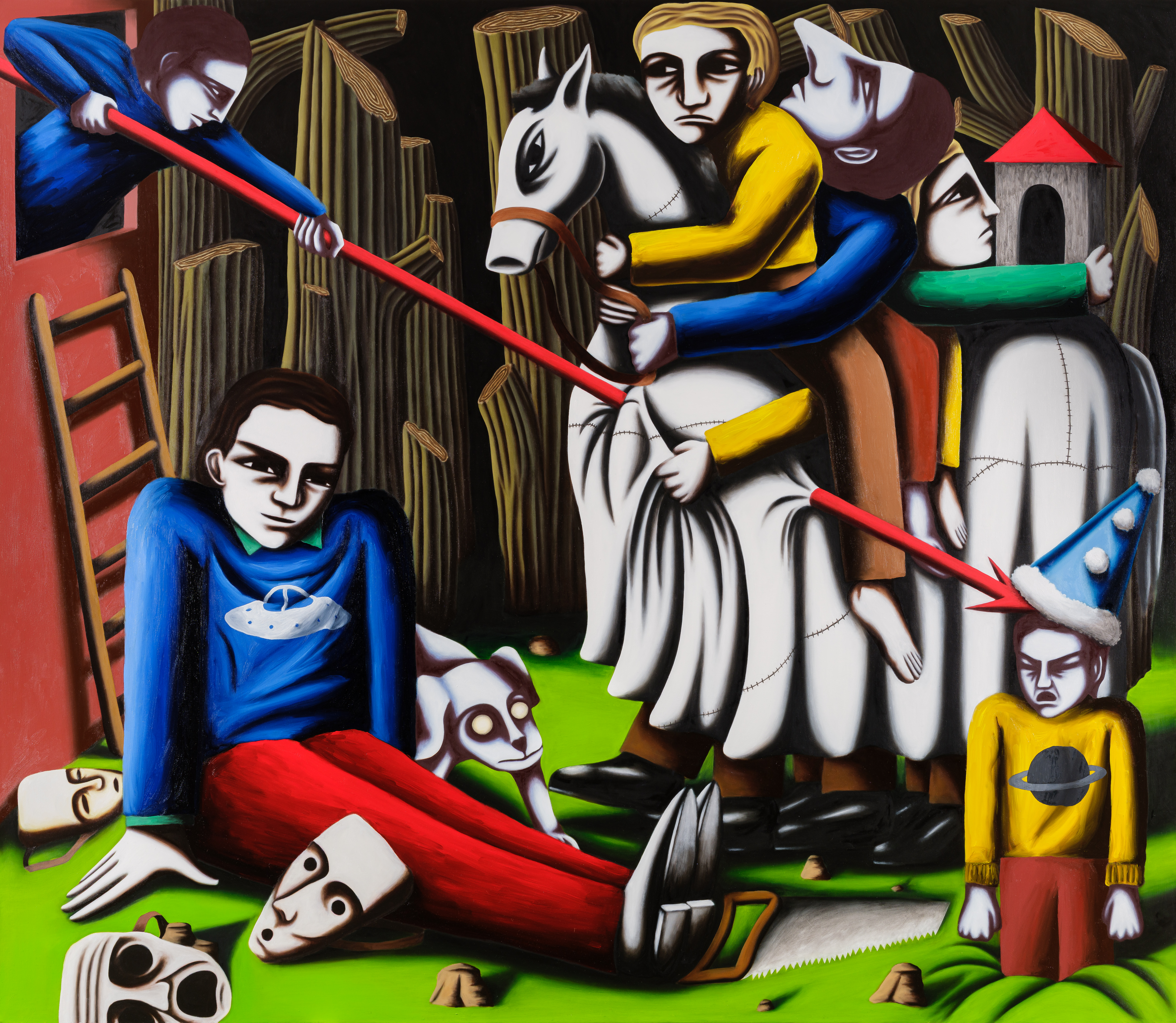 Quel salaud, il veut lui voler son chapeau, 2026
Huile sur toile
200 x 230 cm
© Gregory Copitet
Courtesy Victor Garel et galerie Sator