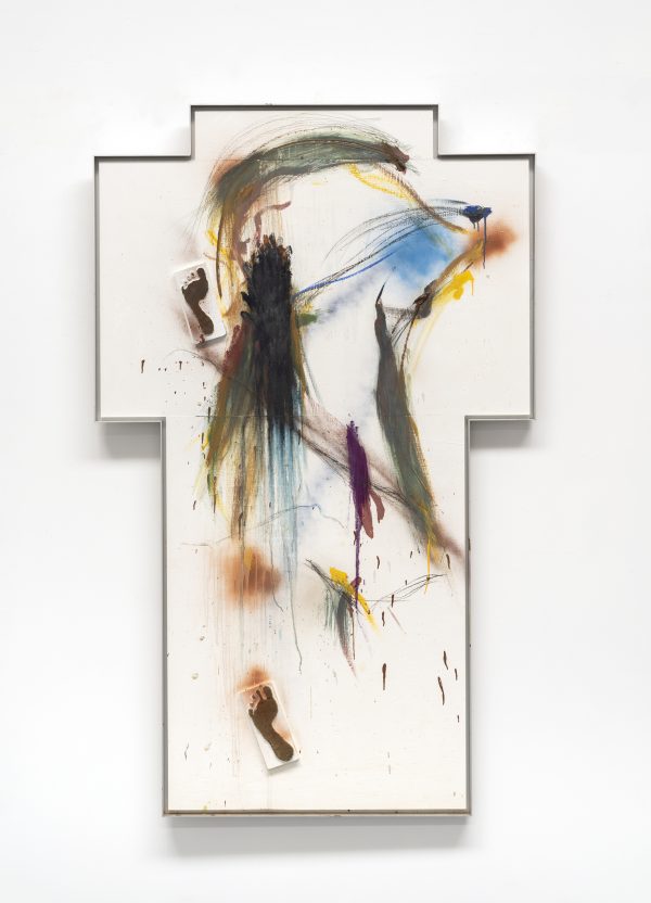  Arnulf Rainer
Sans titre, 1987/1988
Crayon gras et huile sur toile, 200,5 × 124 cm
© Arnulf Rainer. Courtesy Galerie Lelong