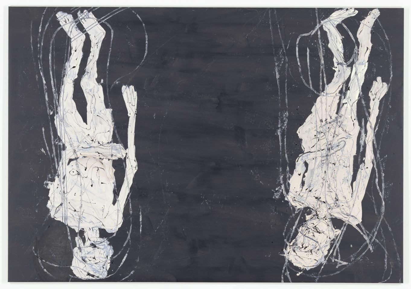 Georg Baselitz, Indigene liegen im Farnkraut, 2025, Oil on canvas, 300 x 430 cm (118,11 x 169,29 in), signed, dated and titled verso. Courtesy Galerie Thaddaeus Ropac, London · Paris · Salzburg · Milan · Seoul © Georg Baselitz