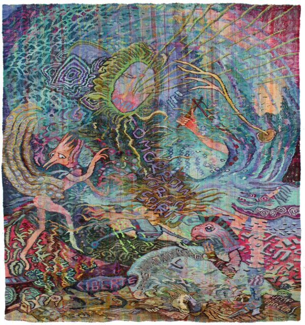 Kata Unger : Philosophical Zombies - 250 x 235 cm - laine sur laine - 2024