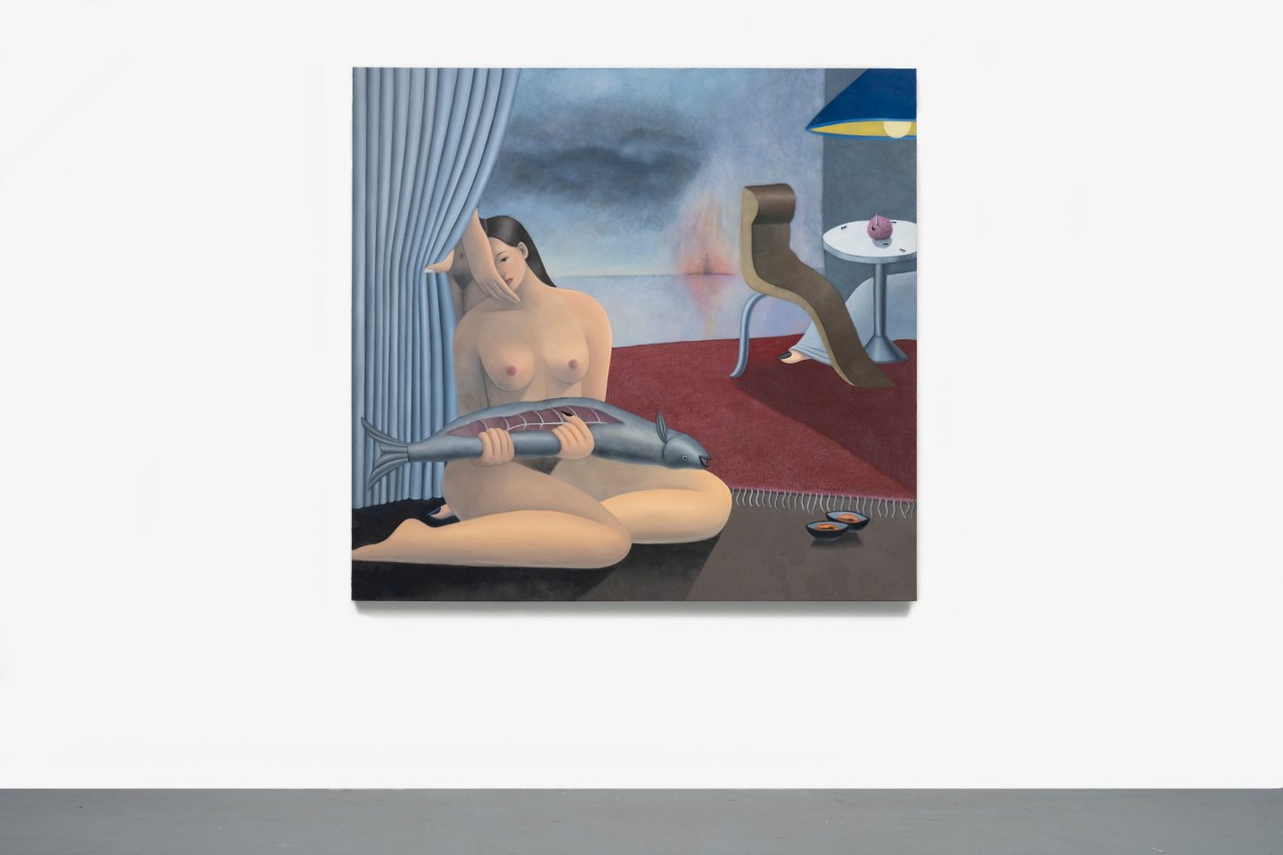 GaHee Park, Incarnation, 2025, Oil on linen, 172.7 x 182.9 cm, Photo: Paul Litherland, Courtesy of the artist and Perrotin