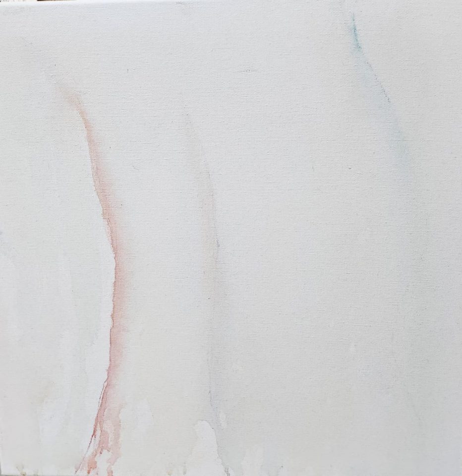 Afaf Zurayk, untitled, watercolour and crayon on canvas, 40x40cm. Courtesy of the artist.