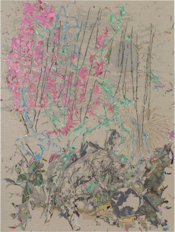 Paul Wesenberg, Carmin River, 2024, huile sur toile, toile cirée, 200 x 150 cm, Courtesy RX&SLAG