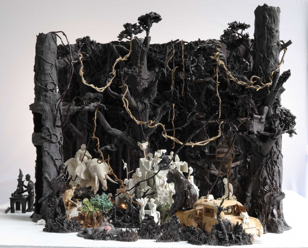 Vivian Van Blerk, La Clairiere, Sculpture ceramique, 65×65×70 cm.