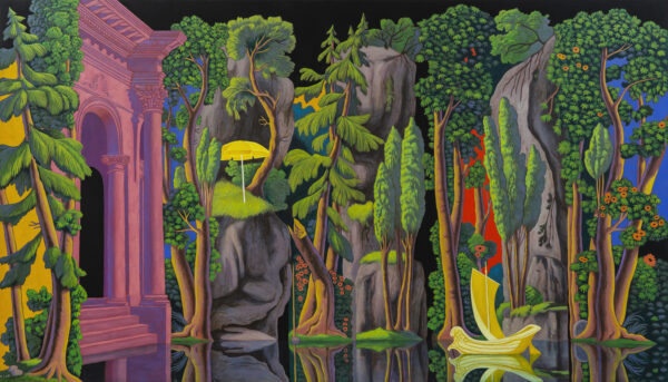 Martin Jacobson, My Future Home IV, 2024, Oil on canvas, 210 x 120 cm. © Paulina Simon | Courtesy of the Artist and Andréhn-Schiptjenko