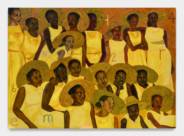 Khalif Tahir Thompson, Sun Room, 2026, Oil, Acrylic, handmade paper, papyrus on canvas, 120 x 150 cm (47 1/4 x 59 in). Courtesy Zidoun-Bossuyt Gallery and the artist. 